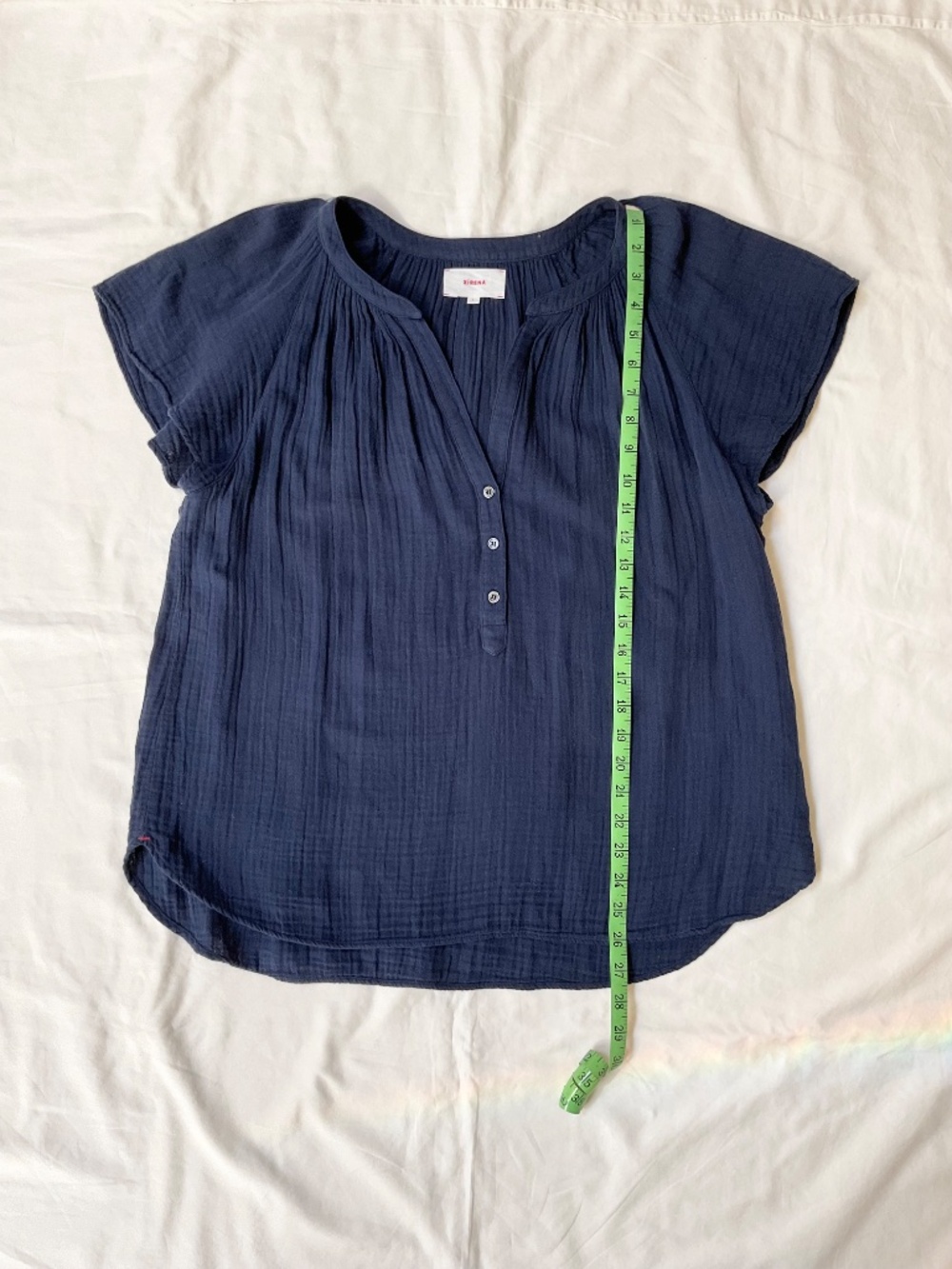 Xirena Navy Cotton Gauze Blouse Top - Picture 4 of 8